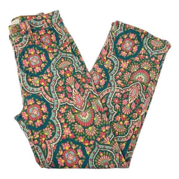 MOTHER Denim - MOTHER Green Pink High Rise Jeans Floral Rambler Zip Ankle | Womens 24